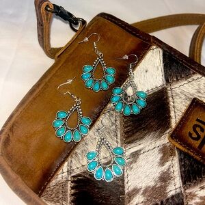 Faux dangle turquoise earrings